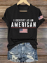 T-shirts Femmes Décontracté Été Drapeau des États-Unis Polyester Col V Quotidien Coupe Régulière Manches Courtes Ligne T