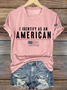 T-shirts Femmes Décontracté Été Drapeau des États-Unis Polyester Col V Quotidien Coupe Régulière Manches Courtes Ligne T