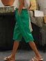 Pantalons Décontracté Plain Été Polyester Léger Aucune élasticité Ample Pantalon droit Droit pour Femmes