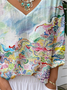 T-shirts Décontracté Printemps / Automne Motif dégradé Léger Aucune élasticité Ample Jersey Régulier Droit pour Femmes