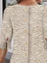 Blouses Femmes Simple Floral Été Coton Micro-élasticité Domestique Coupe Régulière Col Rond Régulier