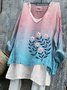 Chemises Femmes Décontracté Floral Printemps / Automne Coton Quotidien Coupe Régulière Manches Longues Trapèze Régulier