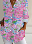Chemises Femmes Décontracté Floral Printemps / Automne Quotidien Ample Régulier Droit Boucle T.-N.-L.