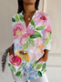 Chemises Décontracté Floral Printemps / Automne Quotidien Ample Régulier Droit Boucle T.-N.-L. pour Femmes