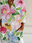 Chemises Décontracté Floral Printemps / Automne Quotidien Ample Régulier Droit Boucle T.-N.-L. pour Femmes