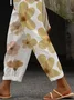 Pantalons Femmes Décontracté Floral Printemps / Automne Coton Naturel Coupe Régulière Pantalon droit Droit Régulier