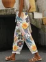 Pantalons Femmes Décontracté Floral Printemps / Automne Coton Micro-élasticité Quotidien Coupe Régulière Droit Régulier
