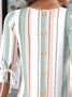 Blouses Rayé Simple Été Micro-élasticité Domestique Coupe Régulière Demi Manche Droit Régulier pour Femmes