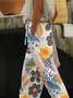 Pantalons Femmes Décontracté Floral Printemps / Automne Coton Micro-élasticité Quotidien Coupe Régulière Droit Régulier