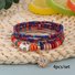 Bracelets Rétro Abstrait Toutes Les Saisons Imprimé Quotidien multicouche Bracelet Céramique pour Femme