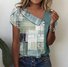 T-shirts Femmes Plain Décontracté Été Polyester Sortie Asymétrique Régulier Droit Boucle