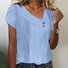 T-shirts Femmes Plain Décontracté Été Polyester Sortie Asymétrique Régulier Droit Boucle