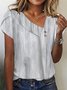 T-shirts Femmes Plain Décontracté Été Polyester Sortie Asymétrique Régulier Droit Boucle