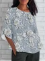T-shirts Femmes Rétro Été impression en 3D Micro-élasticité Ample Demi Manche Col Rond Trapèze Régulier