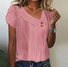 T-shirts Femmes Plain Décontracté Été Polyester Sortie Asymétrique Régulier Droit Boucle