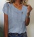 T-shirts Femmes Plain Décontracté Été Polyester Sortie Asymétrique Régulier Droit Boucle