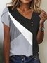 T-shirts Femmes Plain Décontracté Été Polyester Sortie Asymétrique Régulier Droit Boucle