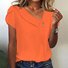 T-shirts Femmes Plain Décontracté Été Polyester Sortie Asymétrique Régulier Droit Boucle
