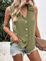 Top Débardeur Tops Femmes Sexy Plain Été en Mousseline de Soie Quotidien Coupe Régulière Sans Manches Droit Régulier