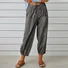Pantalons Femmes Semi-formel Plain Printemps / Automne Coton Et Lin Boucle Naturel Séchage Rapide Journée Taille Élastique