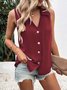 Top Débardeur Tops Femmes Sexy Plain Été en Mousseline de Soie Quotidien Coupe Régulière Sans Manches Droit Régulier