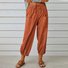 Pantalons Femmes Semi-formel Plain Printemps / Automne Coton Et Lin Boucle Naturel Séchage Rapide Journée Taille Élastique