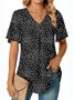 Chemises Femmes Décontracté Floral Été Coton Micro-élasticité Quotidien Coupe Régulière Manches Courtes Régulier