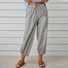 Pantalons Femmes Semi-formel Plain Printemps / Automne Coton Et Lin Boucle Naturel Séchage Rapide Journée Taille Élastique