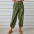 Pantalons Femmes Semi-formel Plain Printemps / Automne Coton Et Lin Boucle Naturel Séchage Rapide Journée Taille Élastique