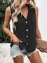 Top Débardeur Tops Femmes Sexy Plain Été en Mousseline de Soie Quotidien Coupe Régulière Sans Manches Droit Régulier