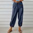 Pantalons Femmes Semi-formel Plain Printemps / Automne Coton Et Lin Boucle Naturel Séchage Rapide Journée Taille Élastique