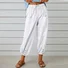 Pantalons Femmes Semi-formel Plain Printemps / Automne Coton Et Lin Boucle Naturel Séchage Rapide Journée Taille Élastique