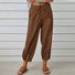 Pantalons Femmes Semi-formel Plain Printemps / Automne Coton Et Lin Boucle Naturel Séchage Rapide Journée Taille Élastique