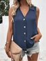Top Débardeur Tops Femmes Sexy Plain Été en Mousseline de Soie Quotidien Coupe Régulière Sans Manches Droit Régulier
