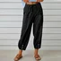 Pantalons Femmes Semi-formel Plain Printemps / Automne Coton Et Lin Boucle Naturel Séchage Rapide Journée Taille Élastique