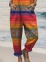 Combinaisons Femmes Ethnique Boho Été Naturel Micro-élasticité Coupe Régulière Coton Et Lin Long Top Débardeur