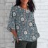 T-shirts Femmes Décontracté Floral Printemps / Automne en Lin Quotidien Coupe Régulière Col Rond Régulier Régulier