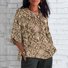 T-shirts Décontracté Floral Printemps / Automne en Lin Micro-élasticité Coupe Régulière Régulier Trapèze Régulier pour Femmes