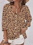 Blouses Femmes Urbain Floral Printemps / Automne Polyester Imprimé Quotidien Manches trois quarts Régulier Droit