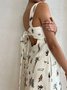 Femmes La peinture Blanc à Bretelles Confortable Robe Maxi Décontracté