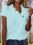 T-shirts Sexy Plain Été Polyester Faire la navette Manches Courtes Droit Boucle Régulier pour Femmes