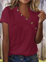 T-shirts Sexy Plain Été Polyester Faire la navette Manches Courtes Droit Boucle Régulier pour Femmes