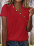 T-shirts Sexy Plain Été Polyester Faire la navette Manches Courtes Droit Boucle Régulier pour Femmes