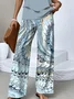 Deux Pièces Ensembles Femmes Motif dégradé Décontracté Été Polyester Naturel Coupe Régulière Sans Manches Top Avec Pantalons Régulier
