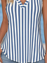 Top Débardeur Tops Rayé Décontracté Été Col V Micro-élasticité Quotidien Coupe Régulière Trapèze Régulier pour Femmes