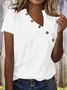 T-shirts Sexy Plain Été Polyester Faire la navette Manches Courtes Droit Boucle Régulier pour Femmes