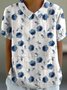 Blouses Femmes Floral Simple Été Coton Micro-élasticité Faire la navette Manches Courtes Col Châle Régulier