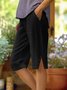 Pantalons Décontracté Plain Été Micro-élasticité Quotidien Coupe Régulière Corsaire Plage Shorts Régulier pour Femmes