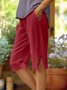 Pantalons Décontracté Plain Été Micro-élasticité Quotidien Coupe Régulière Corsaire Plage Shorts Régulier pour Femmes