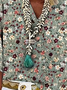 Blouses Décontracté Floral Printemps / Automne Aucune élasticité Ample Manches trois quarts Droit Régulier Non pour Femmes